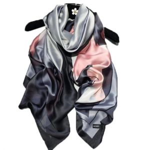 Silk Scarf Women Print Scarf Flower,Birds,leaf,chains, 100% Natural Silk Wraps Shawls and Scarves 180*90cm Hijabs