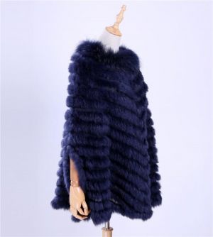 2020 New Women's Luxury Pullover Knitted Genuine Rabbit Fur Raccoon Fur Poncho Cape Scarf Knitting Wraps Shawl Triangle Coat