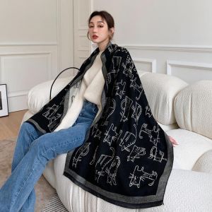 2021 Lovely Cat Shawls And Wraps Print Cashmere Scarf Women Thick Hijab Blanket Ladies Pashmina Echarpe Bufanda Neckerchief