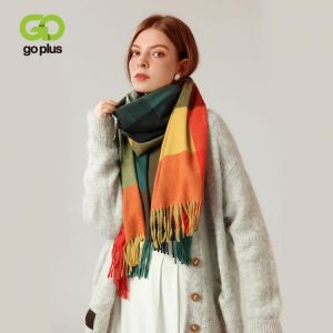 Winter Scarf Women Plaid Warm Soft Bandana Women's Scarves 2021 Echarpe Femme Hiver Luxe Tassel Female Foulard Bufandas