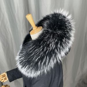 Real Raccoon Fur Collar Womens 100% Natural Fur Gray Collar Real Fur Shawl Raccoon collar Fur Scraves luxury  scarf