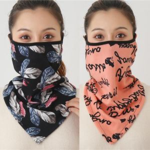 2021 Winter Face Mask Scarf Women Ring Neck Scarves Foulard Cotton Feeling Warm Fashion Print Men Outdoor Sport Unisex Bandana