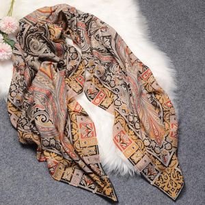 New Silk Cashmere Scarf Women Fashion 140*140 SilK Large Square Scarf Shawl Lady Autumn Winter Soft Beach Travel Offic Luxury
