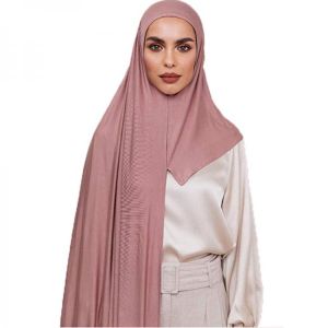 Pinless Instant Premium Cotton Jersey Hijab Shawls Good Stitching Head Scarf Wrap Muslim Women Ladies Scarves 170X60 cm
