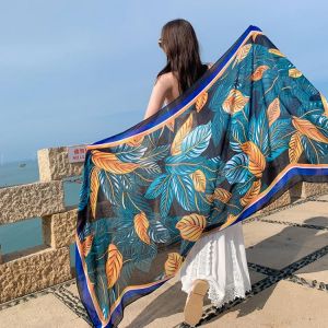 Sunscreen Cotton and Linen Shawl Dual-Use Summer Long Scarf Seaside Holiday Scarf Beach Towel Beachwear Veils 2021 New