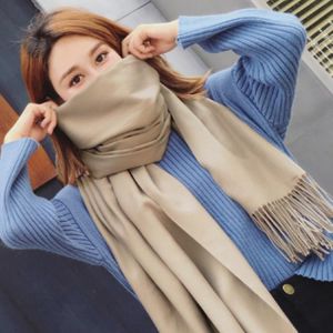 Fashion Solid Color Women Scarf Winter Spring Tassels Long Hijabs Pashmina Lady Scarves Wraps Girl Shawl Men Trendy Accessories
