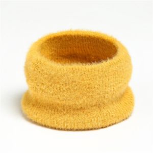 Winter Plush Ring Scarf for Women Warm Knitted Ski Mask Neckerchief Luxury Solid Snood Foulald Suit Bufanda Children Aldult 2021