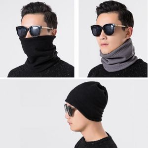 3 in 1 Multifunction Winter Neck Warmer Unisex Fleece Warmer Neck Ring Scarf Winter Hat Outdoor Sports Face Mask Scarves