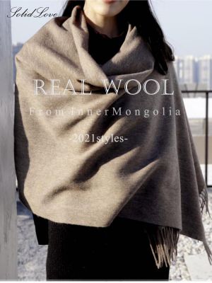 100% Wool Scarf Women Thickening Cashmere Winter Scars Shawls Fashion  Female Pashmina Scarves Oversized Keep Warm Warps 300g