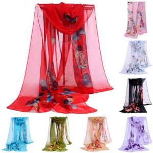 Women's Scarves 2020 Chiffon Soft Wrap Scarf Ladies Shawl Flowers Printed Chiffon Scarf Long Scarve For Women Wrap Shawl Tess
