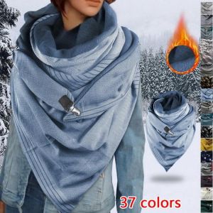 2021 Fashion Women Printing Button Soft Wrap Casual Warm Scarves Shawls  hot sale scarves Women Plain Scarves Dropshipping