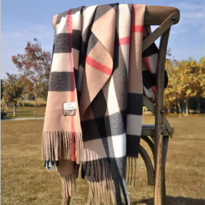 2021 Pamwallymensa Women's Scarf Winter Luxury Brand Tippet Scarves for Ladies  Plaid Shawls Warm British Style Thicken Man
