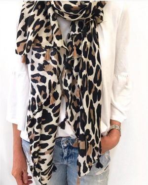 2021 Women Fashion Brand Leopard Dot Tassel Viscose Shawl Scarf Ladies Print Soft Warmer Wrap Pashminas Sjaal Muslim Hijab Snood