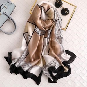 Luxury Brand 2021 Pashmina Bandana Beach Stoles Hijab Summer Women Scarves Soft Long Print Silk Scarves Lady Shawl And Wrap