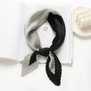 2021 Brand Crinkle Scarf Women Silk Satin Square Neck Tie Hand Bag Wirst Female Headscarves Bandana Shawl  Leopard Hair Foulard