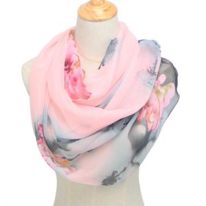 New Arrival 2021 Spring And Autumn Chiffon Women Scarf Polyester Geometric Pattern Design Long Soft Silk Shawl QQS003