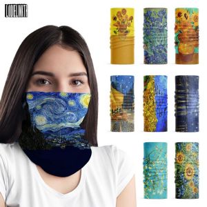 New Oil Painting Women Face Bandana Van Gogh Art Retro Ring Scarf Neck Gaiter Star Moon Night Sunflower Men's Tubular Headsca