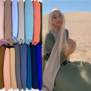 2M good stitching stitch plain high quality premium heavy Chiffon hijab scarf Malaysian Women's scarves hijabs long shawl sha