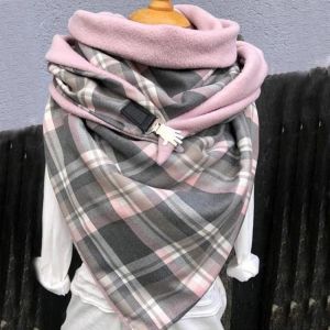 Scarf Fashion Women Soild Dot Printing Button Soft Wrap Casual Warm Scarves Shawls For Women 2021 Echarpe Femme
