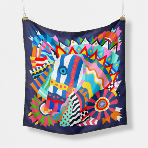 53cm Brand Square Scarf Women 2021 Design Horse Luxury Silk Scarf Bandana Headband Fashion Hijab Neckerchief For Ladies 2021 New