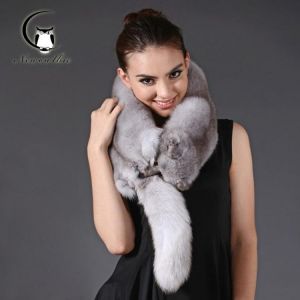 2021 Winter Scarf Women Fur Fox Luxury Quality Whole Fox Scarf Real Fox Fur Female Hijab Scarf Warmer Fashion Fox Scarf