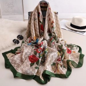 Women Silk Scarf Female Classic Leopard Scarves Ladies Beach Wrap Chiffon Shawl Soft Sunscreen Foulard Muffler Bandanna Pareo
