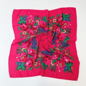 Women Square National Scarf 70*70cm Russian Retro Floral Print Head Scarves Bandana Foulard Femme Muslim Headwraps Hijab Scarf