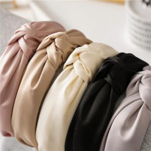 Women Wide Side Headband Twisted Knotted Head Hoop Solid Color Hair band Simple Fabric Hairband Girls Hair Hoop Hair Accessories