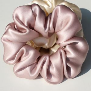 100% Pure Silk Large Scrunchies Ropes Hair Bands Ties Elastics Ponytail Holders for Women Girls Accessories 19 Momme 3.5CM