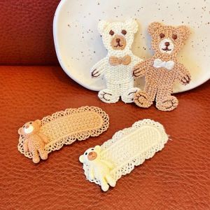 New CUte Cartoon Wool Knitting Hair Clip for Women Girls Bear Hairpins Sweet Side Hair Clips Barrettes Fashion Hair Accessories
