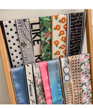 Elegant Silk Scarf Hair Ties Headbands For Women Girls Cute Ponytail Hair Scrunchies Hair Ribbons Bow Bandage Hair Accessaries