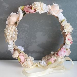 New Flower Crown Headband Bride Wedding Hair Bands Woman Accessories Girl Bohemian Garland Summer Beach Girl HeadBands Headdress