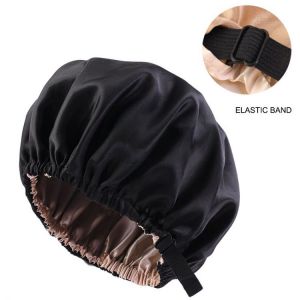 New Silky Satin Bonnet Hair Cap Double Layer Sleep Night Cap with invisible flat adjusting button Head Cover Bonnet Hat