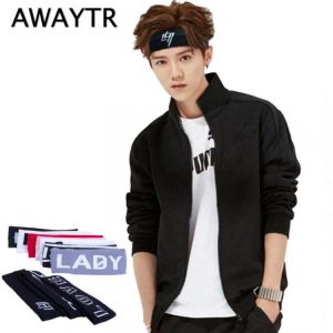 AWAYTR 1 PC Letter Headband for Women Men 2021 Autumn Winter Head Band Sport Headwear Elasticity Turban Knitting Hair Band