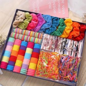 1Set Aldult Women Hair Accessories French Elastic Hair Scrunchies For Women Elastic Rubber Band HairTies Lady Headdress 2021