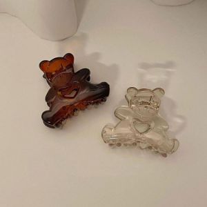 2PC HOT Korean Kawaii Bear Hair Clip Claw Clamp  for Women Girls Kids Hairpin Crab Headband  Hair Washface Accessories Headwear