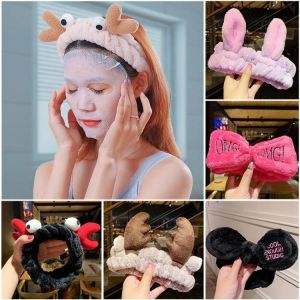 JIFANPAUL Hot Fashion Accessories Wash Face Hair Holder Hairbands Soft Warm Coral Fleece Bow Animal Ears Headband For Girls