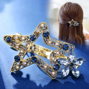 New Korea Exquisite Elegant Crystal Luxury French Hair Clips Women Girls Hair Barrettes Accessories Ornaments Hairpins Headdress