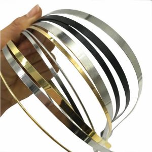 50 Pcs/Lot 1.2mm 3mm 5mm 7mm 10mm Metal Headband Silver Gold Black Hairband for Girls DIY Crafts Hair Hoop Headwear Wholesale