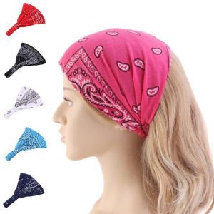 Boho Soft Cotton Hair Band Headpiece Fashion Wide Stretch Headband Sports Headwear Women Pattern Print Turban Big Wide Headwrap
