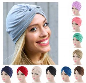 New Muslim Jersey hijab Stretchy Twist Turban head Wrap Hat Cross Turban Bandanas Headwear Beanie Chemo Cap Hair Accessories