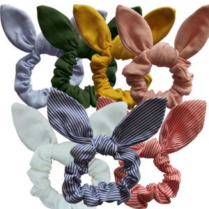 Girls/Women Bunny Ear Hair Scrunchie Knot Bow Hair Band Hair tie Bows Rabbit Ear Elastic Ponytail Holder Bands Hair Accessories