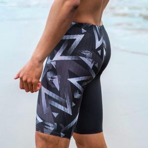 Men's Swimwear Sexy Shark Skin Lycra Jammer Fiber High Level Male Swimming Quick-Dry Swimwear Trunk Training Race Swimsuit