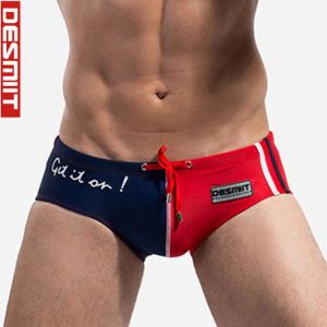 Sexy Men Swimwear Swim Briefs Desmiit Men's Swimming Trunks Male Gay Swimsuits Quick Dry Sport Boxer Plus Size Board Shorts 2