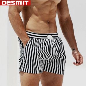 Desmiit Swimwear Men Swim Shorts Mens Swimming Trunks Striped Swimsuit Man Beach wear Surf Board Bathing Suit Badeshorts Briefs