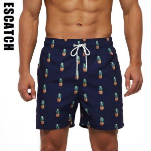 Brand Escatch Quick Dry Men's Board Shorts Sport Swimwear Gym Bermuda Swimsuit Summer Surf Swim Trunks for Man Beach Short