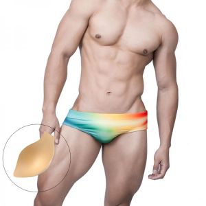 Brand Mens Pad Enhance Swimming Briefs Sexy Low Waist Beach Board Surfing Swimwear Summer Fashion Male Sport Bathing Swimsuits