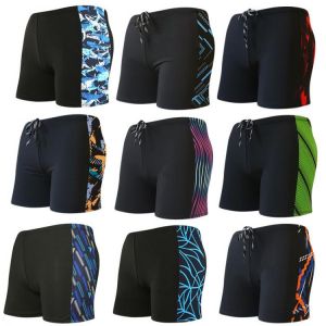Fashion Men Swimwear Slim Quick-drying Swim Trunks High Elasticity Printing Breathable Swimming Wading Trunks Plus Size L-XXL