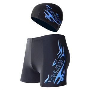 Men's Swimsuit With Hat Beach Sport Swim Trunks Men Surf Swimming Shorts For Male Swimwear Boxer Quick Drying Briefs Plus Siz