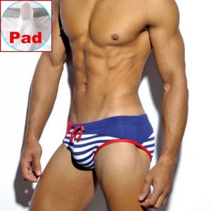 all in one place בגדי גברים Mens Sexy Bikini Pad Swimwear Men Striped Swim Briefs Trunks Beach Shorts Swimsuits Swimming Trunk Brief Gay Male Beachwear